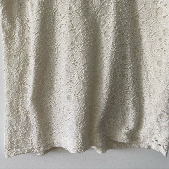 3/$30💚Smart Set cream white lace floral short sleeve top size large - Picture 14 of 15
